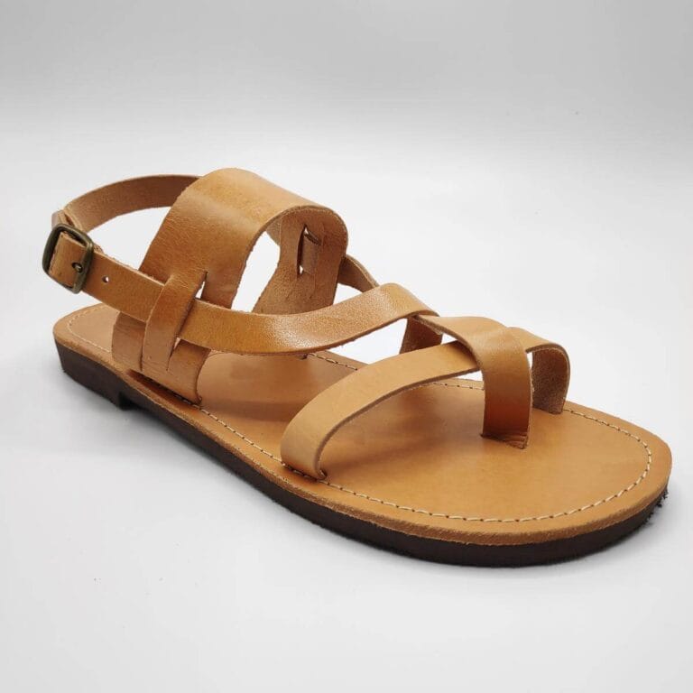 Mens Leather Sandal Roman Style Natural
