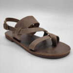 Mirtos Men's Leather Ankle Strap Flat Sandal - Image 8