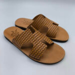 Mens Leather Slide H Cut Embossed Leather - Image 14