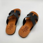 Mens Leather Slide H Cut Embossed Leather - Image 12