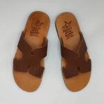 Mens Leather Slide H Cut Embossed Leather - Image 6