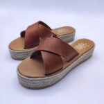 Xi Platform Black Leather Cross Strap Sandals - Image 18