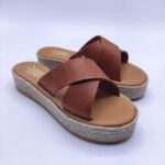 Xi Platform Black Leather Cross Strap Sandals - Image 17