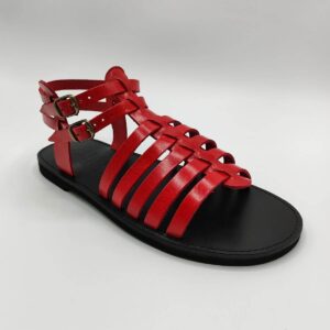Spartan Men Leather Gladiator Sandal Red