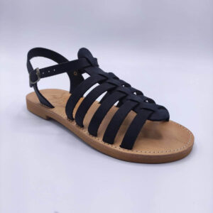 Women Strappy Gladiator Sandals Flats Black