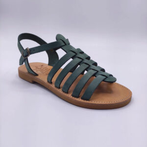 Women Strappy Gladiator Sandals Flats Green
