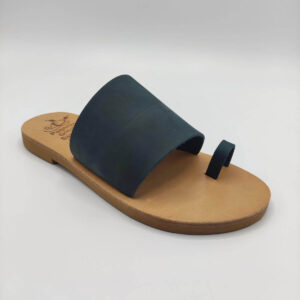 Wide strap with toe ring slides blue color