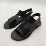 Women Leather Sandal With Zipper - Image 8