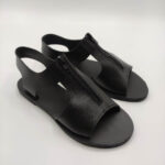 Women Leather Sandal With Zipper - Image 7