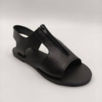 Women Leather Sandal With Zipper