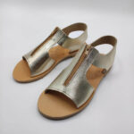 Women Leather Sandal With Zipper - Image 4