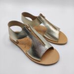 Women Leather Sandal With Zipper - Image 3