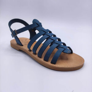 Women Strappy Gladiator Sandals Flats Blue