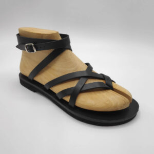 Strappy Leather Sandals Total Black