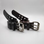 Double Prong Leather Belt 4.5cm Wide - Image 2