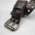 Double Prong Leather Belt 4.5cm Wide - Image 4