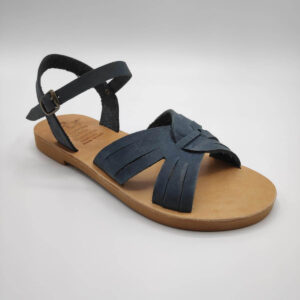 Interlocking Straps leather Sandal blue