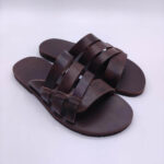 Men's Brown Leather Slippers - Image 2