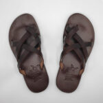 Mens Leather Sandals Brown - Image 4