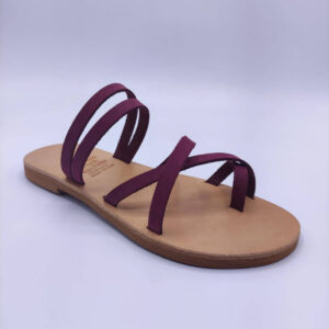 women's sandals toe loop purple