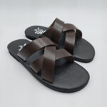 Men's Leather Slides with Soft Footbed - Avithos - Image 2