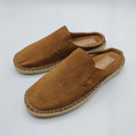 Brown Suede Closed Toe Espadrille Mules - Image 2
