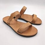 Classic Two Strap Women Leather Sandals Natural - Image 2