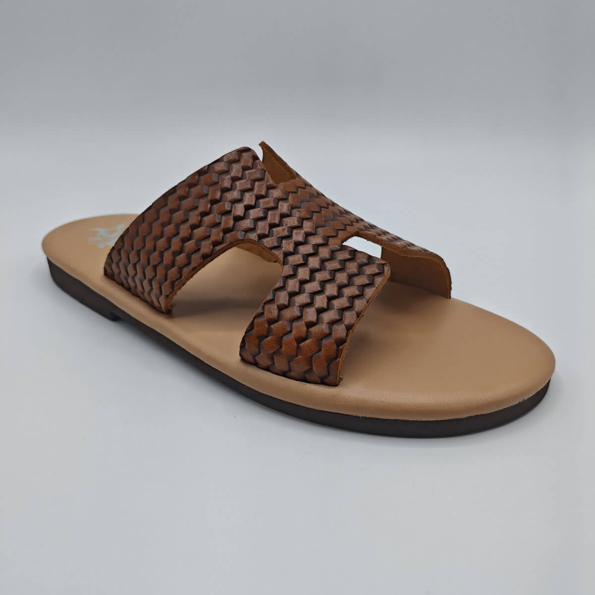 Mens-Handmade-Greek-Leather-Sandals-Camel Color4 Mens Handmade Greek Leather Sandals – Braided Strap | Naxos Craft - Image 1