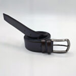 Men's Leather Dress Belt – Black, Navy Blue, Brown - Image 4