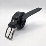Men's Leather Dress Belt – Black, Navy Blue, Brown - Image 8