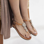 Kassandra Women Leather Sandal Three Circles Strass - Image 8